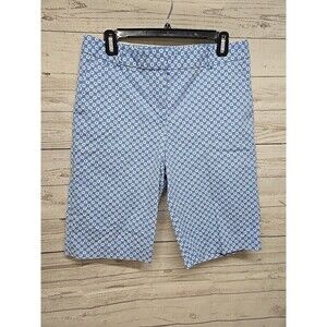 Talbots Bermuda Shorts Womens 8 Blue Chino Twill Stretch Pocket Nautical‎ Zipper
